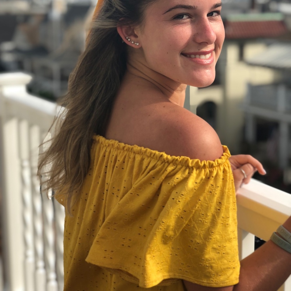 Yellow off the shoulder top